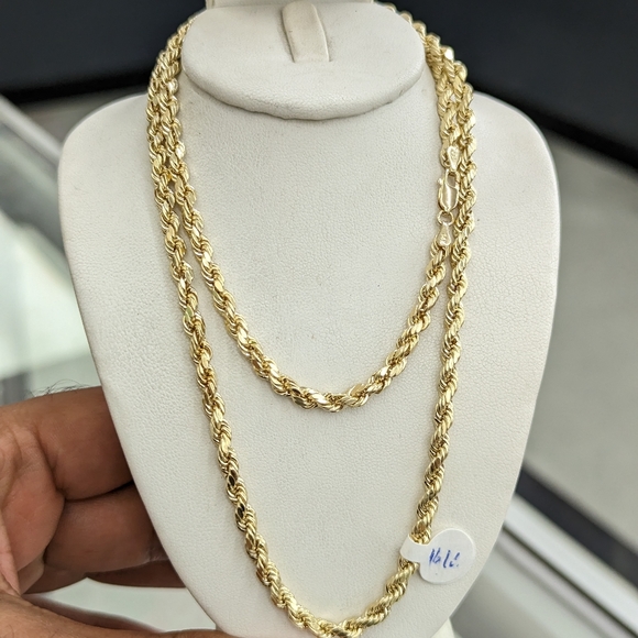 14kt Real Gold Rope Chain 4mm 24 inch - Picture 3 of 9